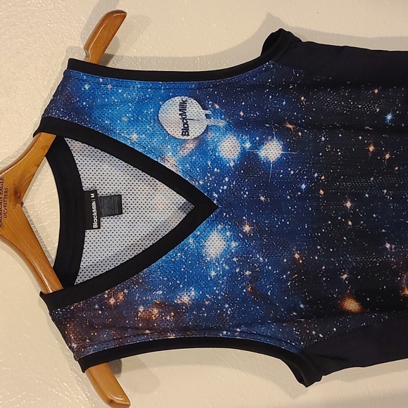 Black Milk Galaxy Blue Shooter Mesh Jersey M - Picture 3 of 8
